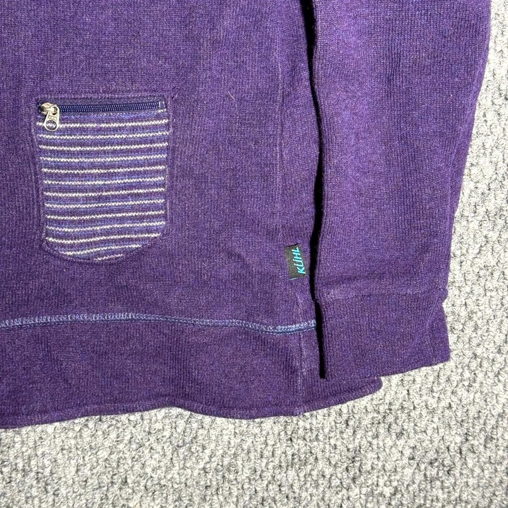 Kuhl Sweater Purple Chianti Fleece Hooded Button-Up Gorpcore Women's Size Medium - Picture 3 of 7